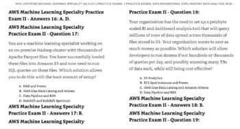 AWS Certified Machine Learning Specialty (MLS-C01) Practice Exams
