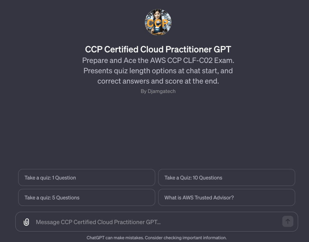 Djamgatech GPT Store: AWS CCP Cloud Practitioner CLF-C02 GPT